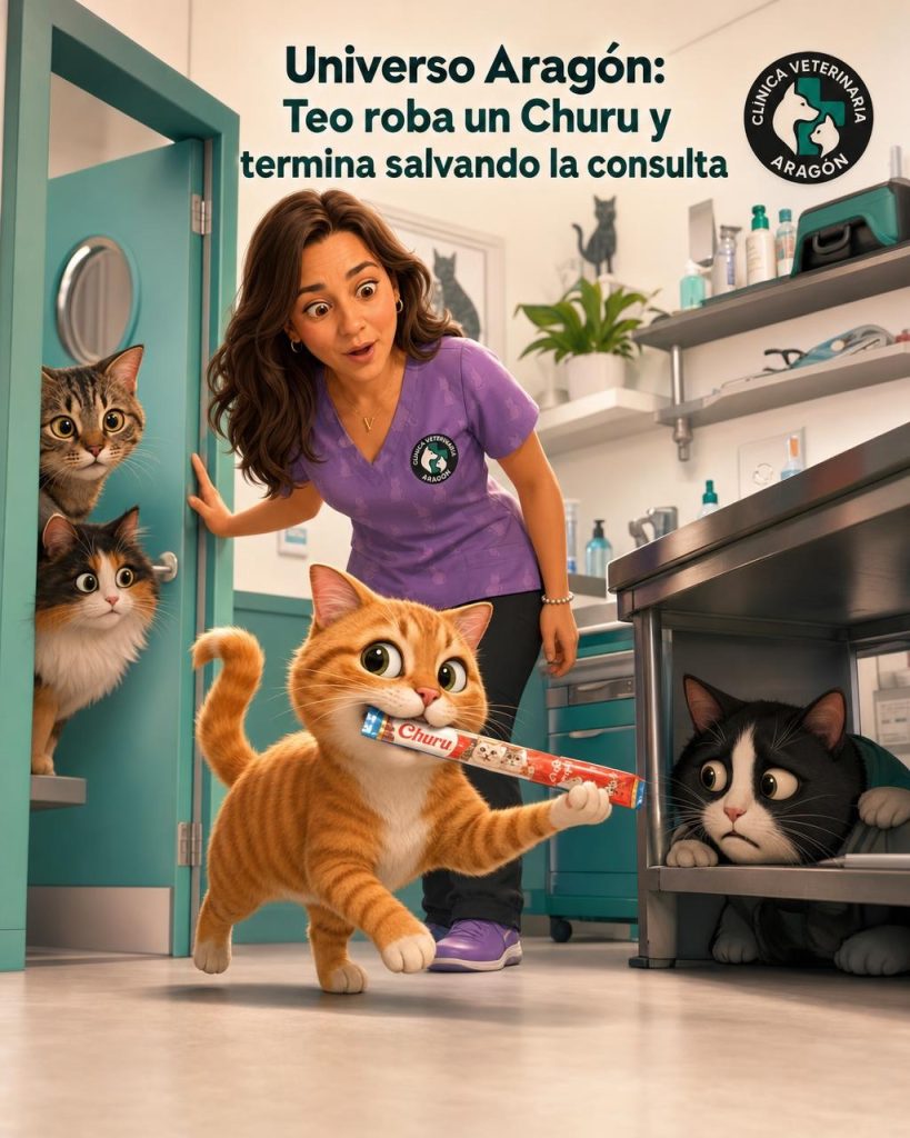 Teo roba un Churu y ayuda a calmar a un gatito asustado