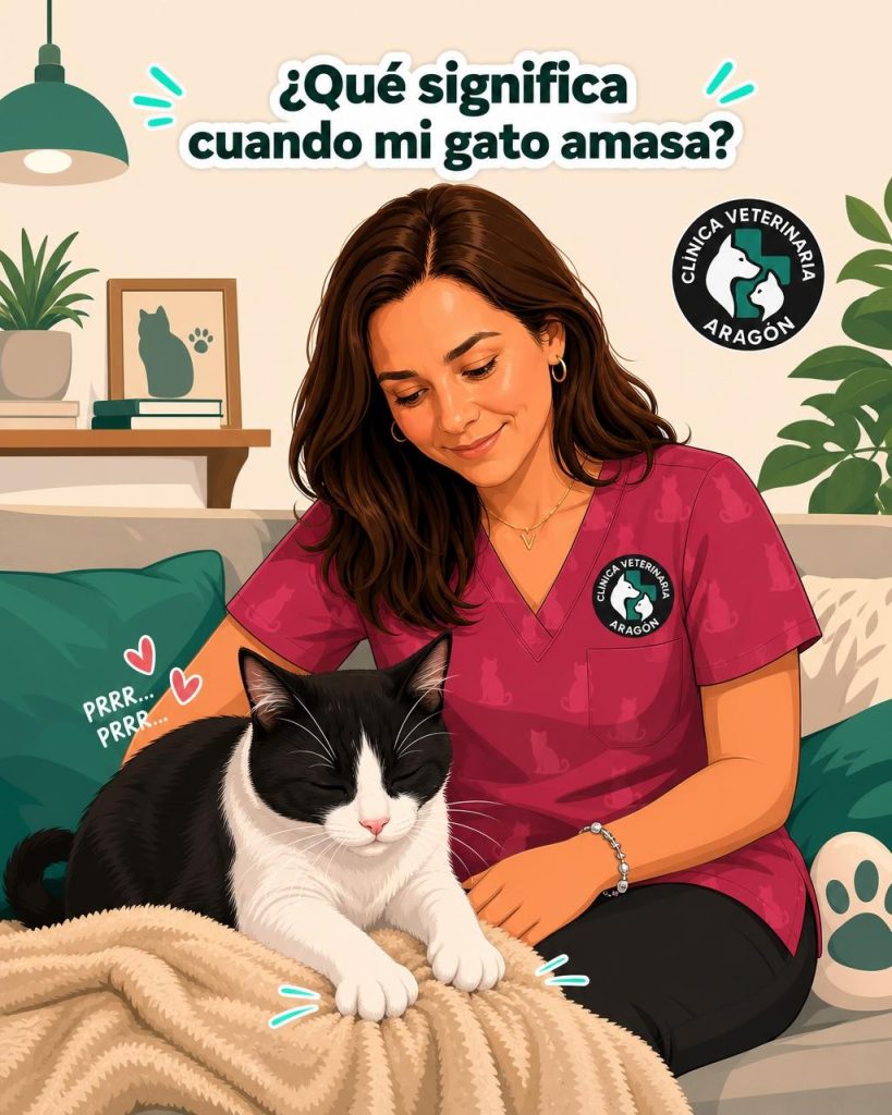 ¿Qué significa cuando mi gato amasa? Causas y cuándo consultar