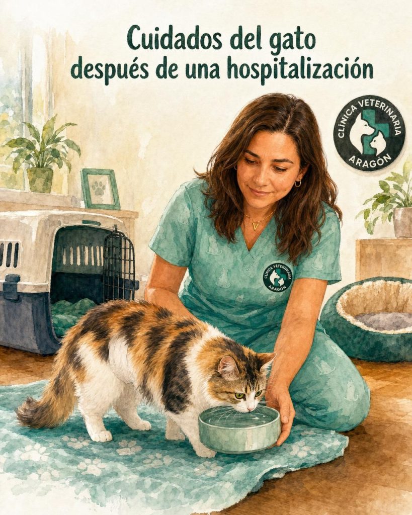 Cuidados del gato después de una hospitalización: guía para volver a casa
